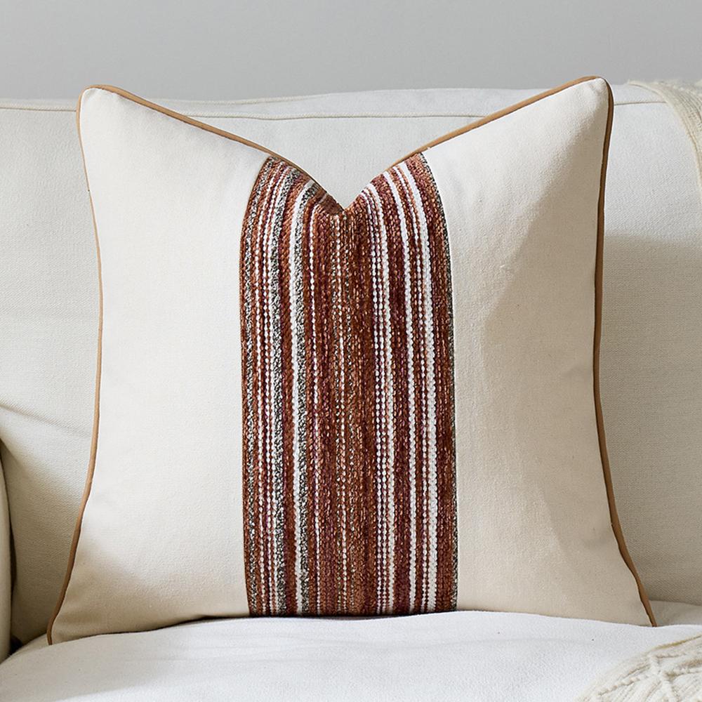 Farmhouse Cushion Cases with Stripe Pattern Soft Woven Pillowcase Striped Throw Covers for Home Bedroom Living Room Sofa Decor