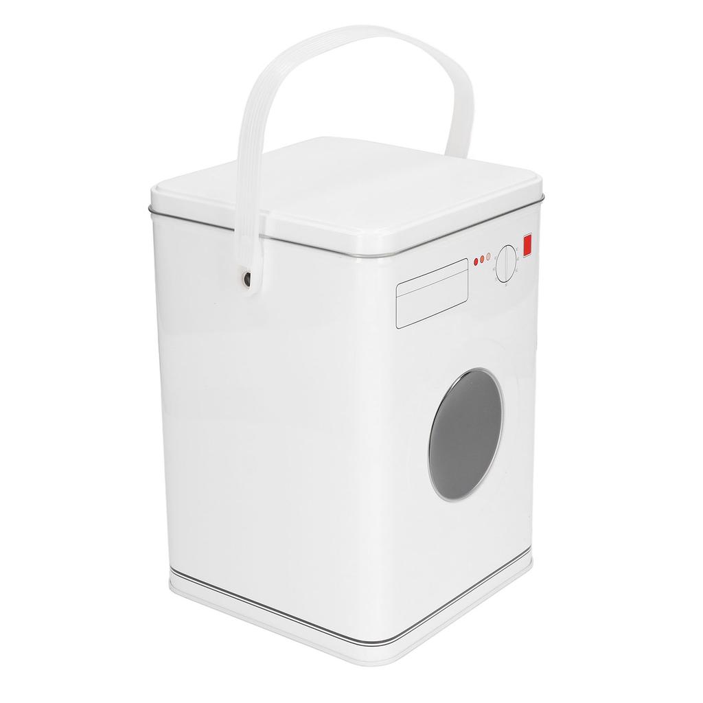 Laundry Powder Container Tinplate Large Capacity Simple Laundry Bead Storage Box Container With Handle White