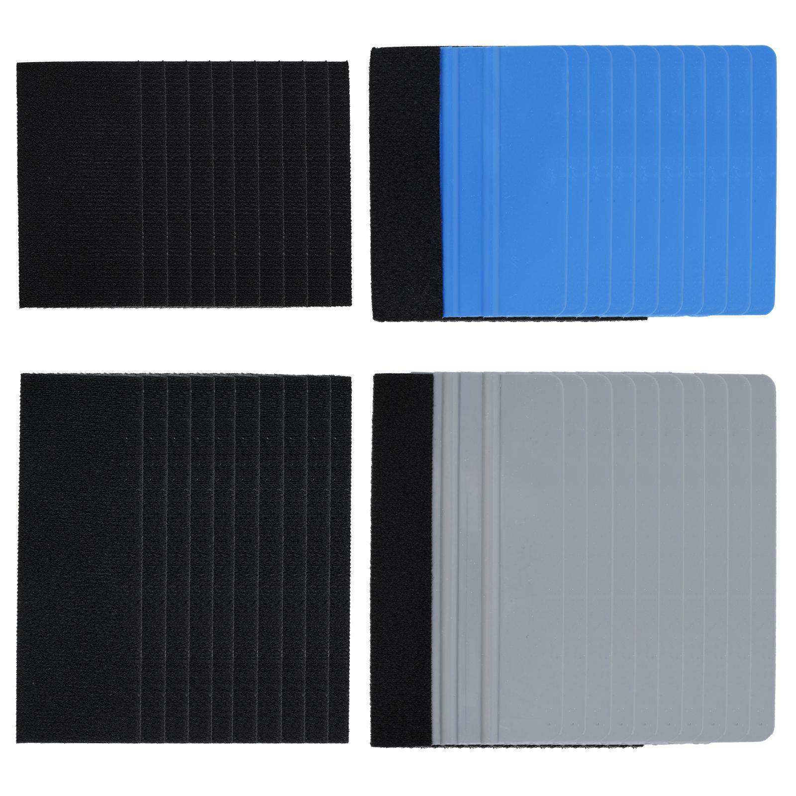 

20 шт. скребок для виниловой пленки с тканевым войлоком, портативный автомобильный скребок для винила, противоскользящая оконная пленка, тонировочная пленка, многофункциональный войлок