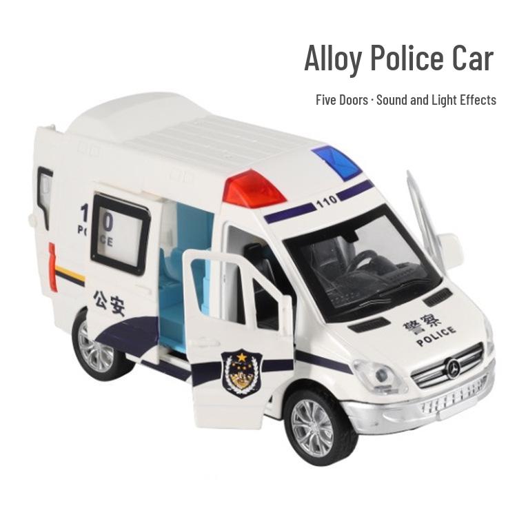 Boy's Alloy Pull-Back Toy Car Set: Police, Taxi, and Fire Truck Models