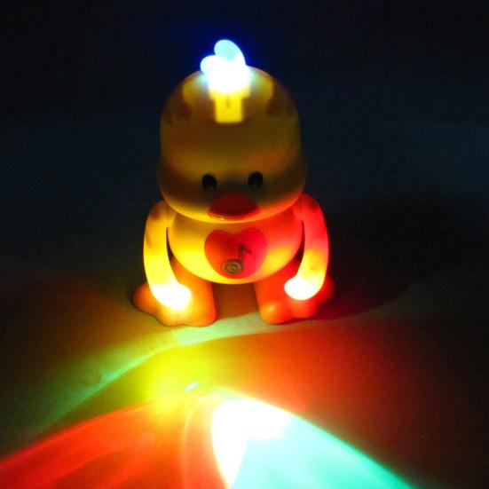 Electric Dancing Duck Toy with LED Light Music Toddlers Yellow Duck Walking Toy Boys Girls Tummy Time Interactive Crawling Animal Toy