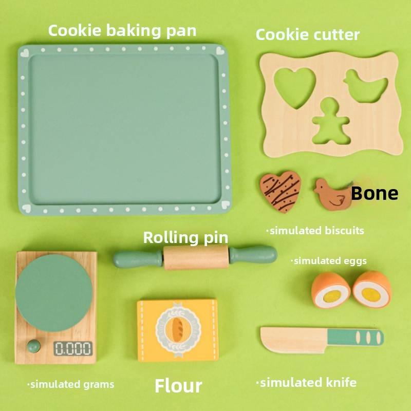 Baking Kids Simulated Set With Wooden Kitchen Accessories For Play Imaginative