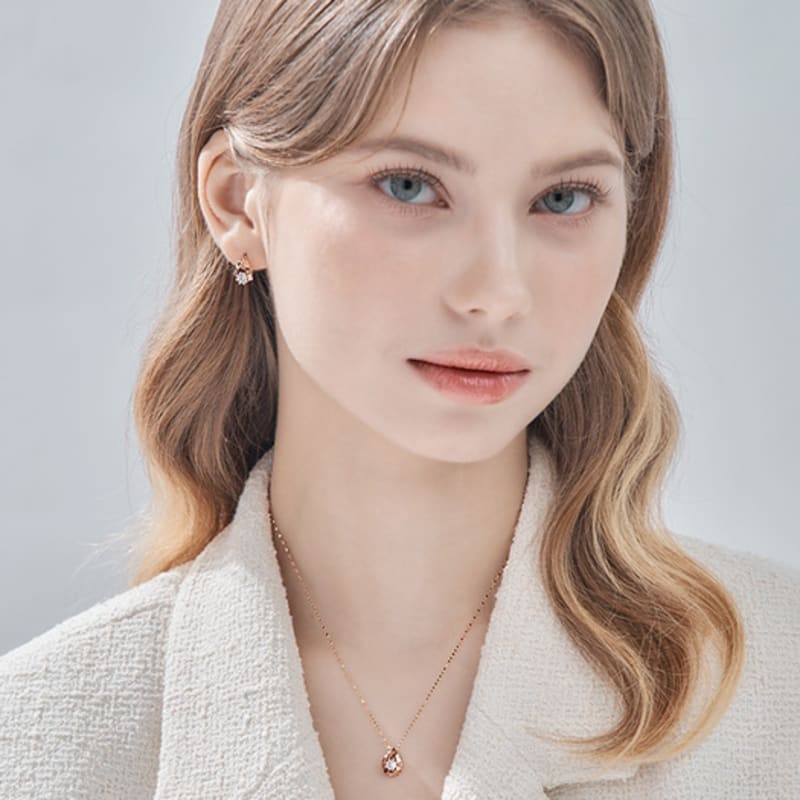 ELLE Jewelry 14K Sparkling Waterdrop Necklace EL14NN021