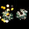 European and American Luxury Colorful Rhinestone Flower Stud Earrings for Women
