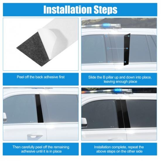 6Pcs Windshield B Pillar Trim Exterior Garnish for VW Jetta 2006-2010 Black