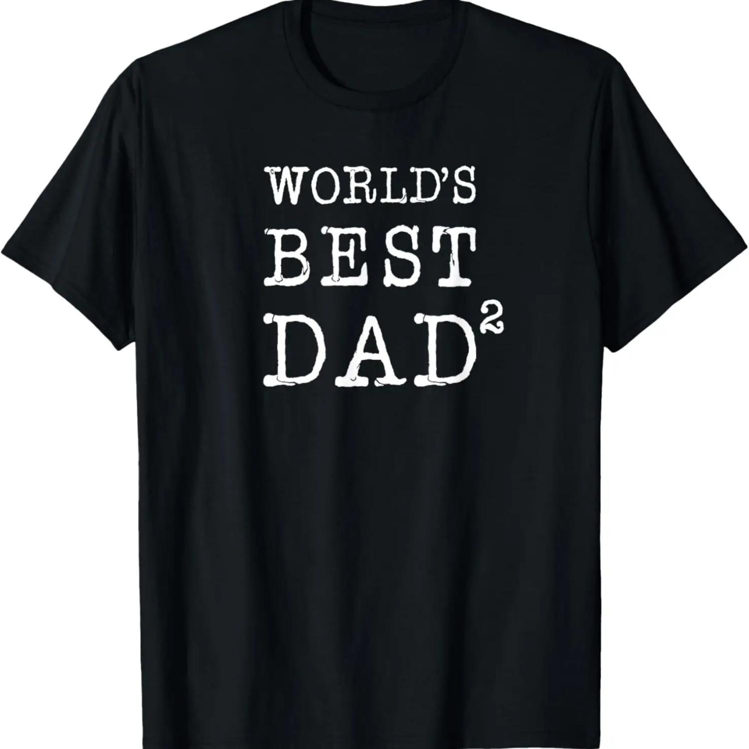 Mens World s Best Dad Squared - Funny Dad Of 2 Kids T-shirt S чёрный