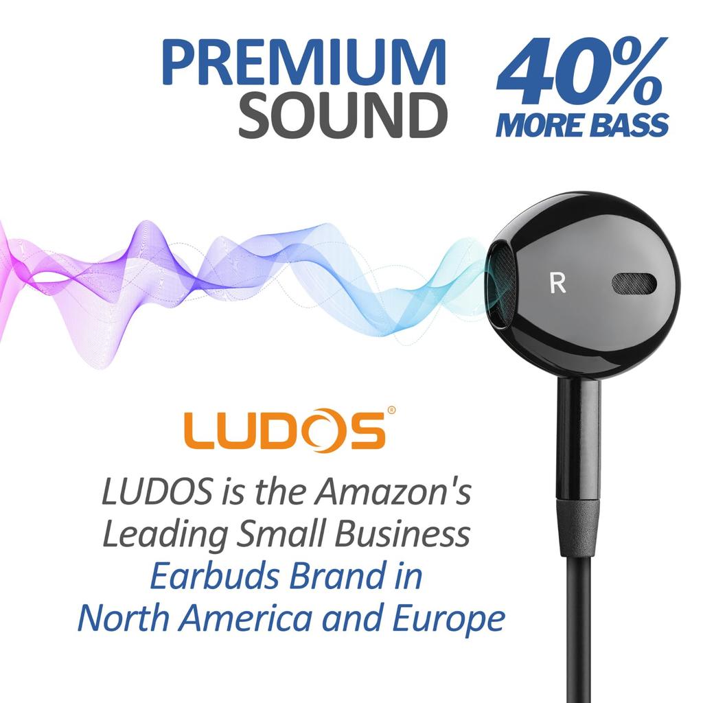 LUDOS NOVA Wired Earphones with Microphone Noise Isolation