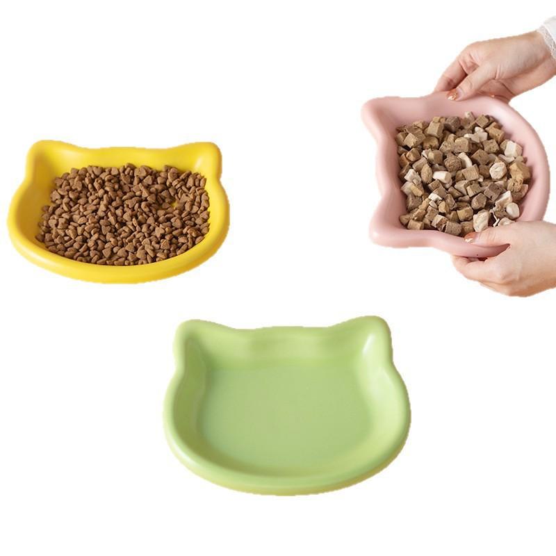 Plastic Pet Food Bowl Cats Cat Feeding Dish Freeze-Dried Canned Prevent Black Chin Modern Style Durable