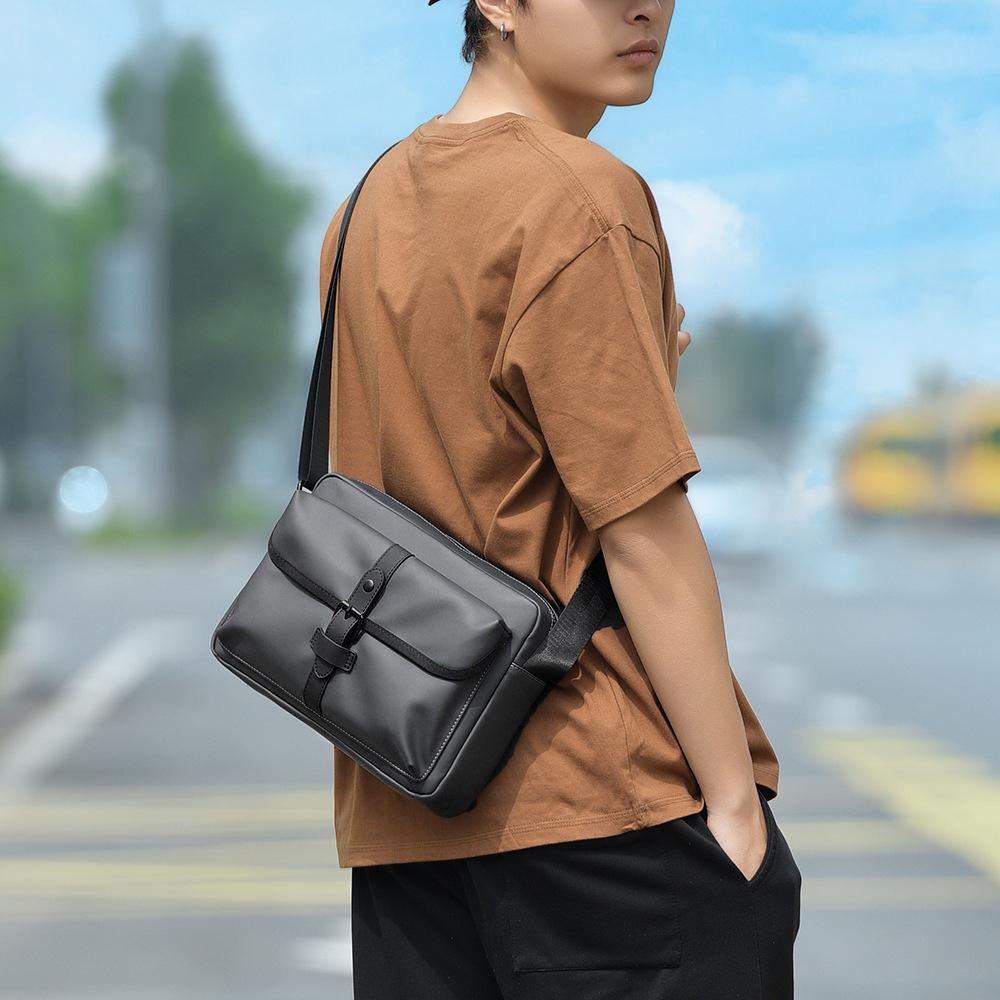 Simple Commuting Single-shoulder Bag, Large-capacity Leather-like Casual Small Square Bag, Streetwear Trendy Men's Crossbody Bag