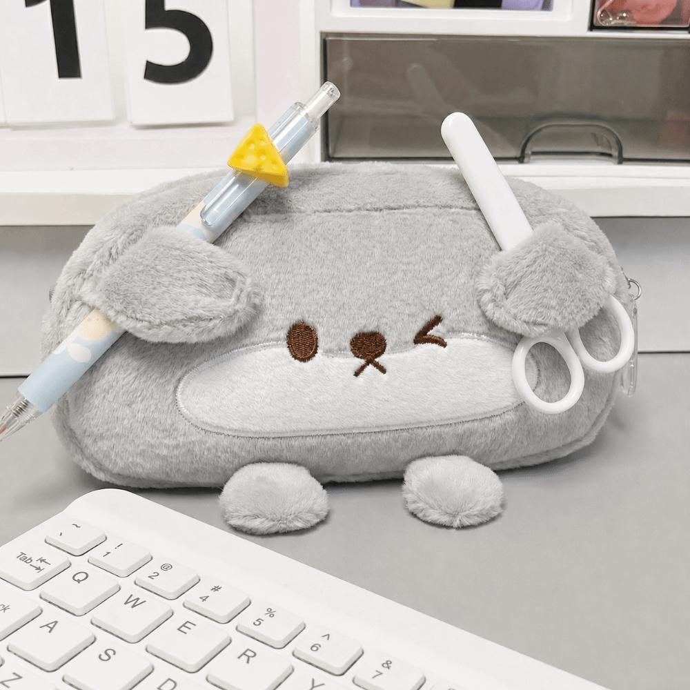 Otter Shape Pen Bag Plush Stationery Bag Portable Pencil Case  School Supplies