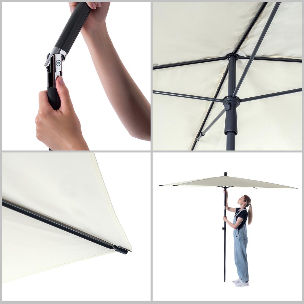 KADAX Umbrelă de Grădină Mare Pliabilă de Balcon Inclinabilă Husă