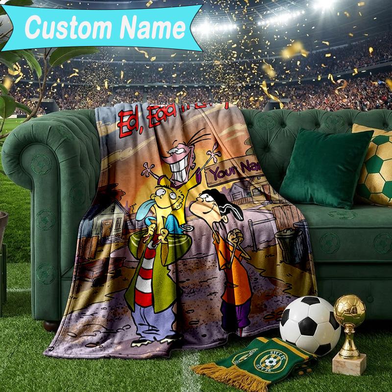 Custom Name Blanket Edd Eddy Adventure Blanket Bedding Blanket for Travel, Camping, Living Rooms, Offices, Sofas, Fan Christmas gift