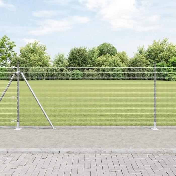 VidaXL Clôture en Fil Soudé avec 13 Poteaux à Flange 1x100 m Acier Galvanisé 3352383