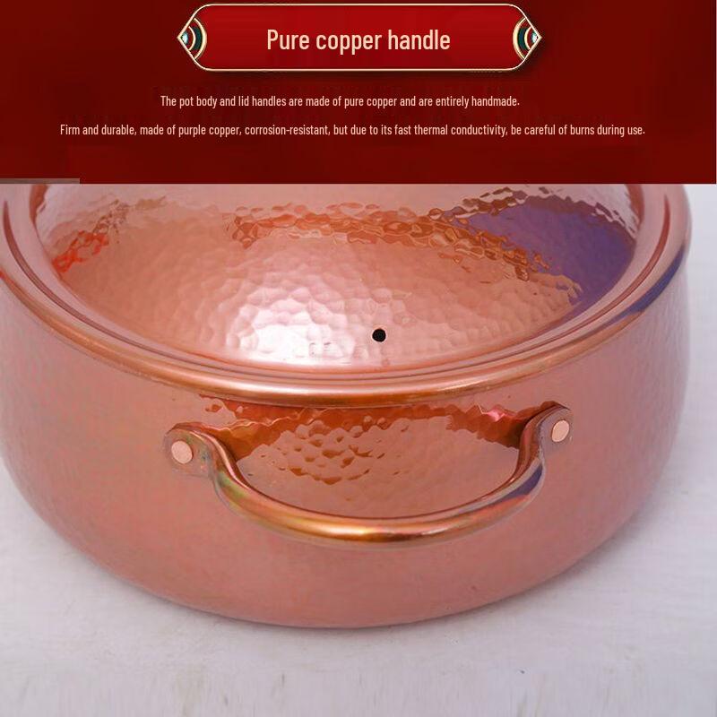 Handgefertigter gehämmertes Kupfertopf im japanischen Stil