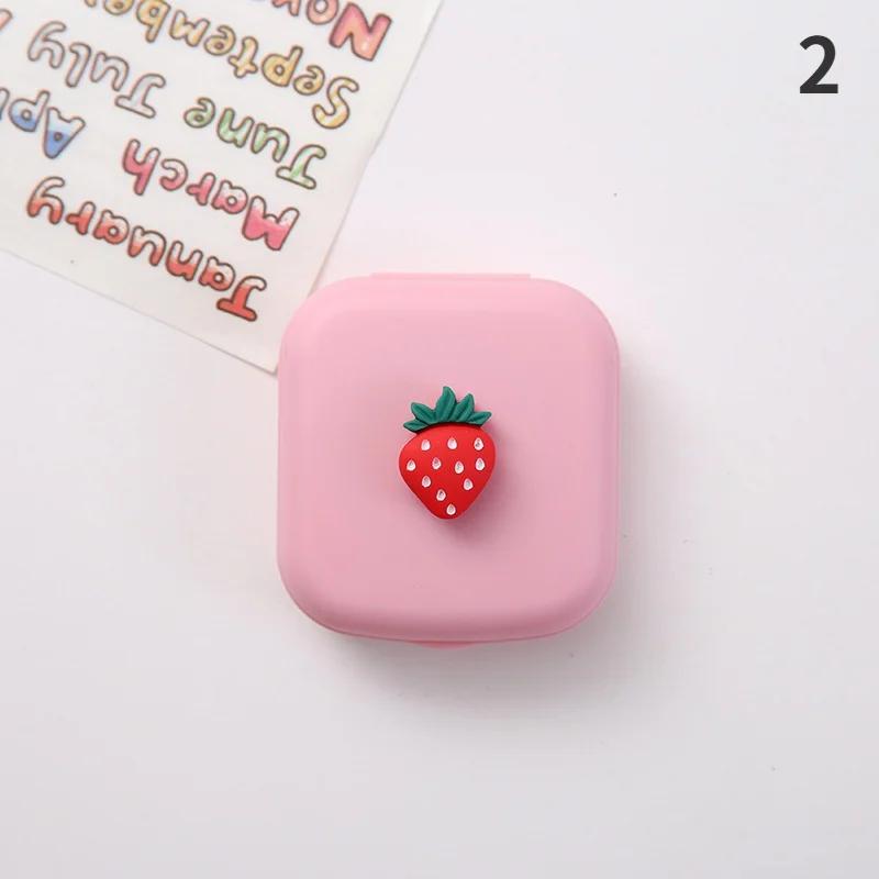 Tragbare süße Fruchtsüßigkeit einfarbige Kontaktlinsenbox Linsenbehälter für Augenpflegeset Brillenetui Halter Behälter Geschenk