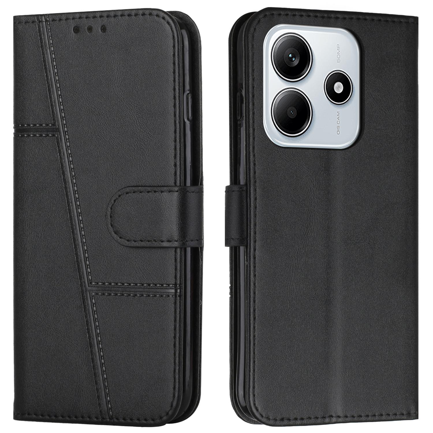 

For Xiaomi Redmi Note 14 5G Case Stand Flip Protective Leather Phone Cover Black