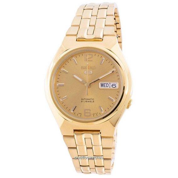 Seiko 5 Автоматические мужские часы с золотым циферблатом SNKL64 SNKL64K1 SNKL64K золотой
