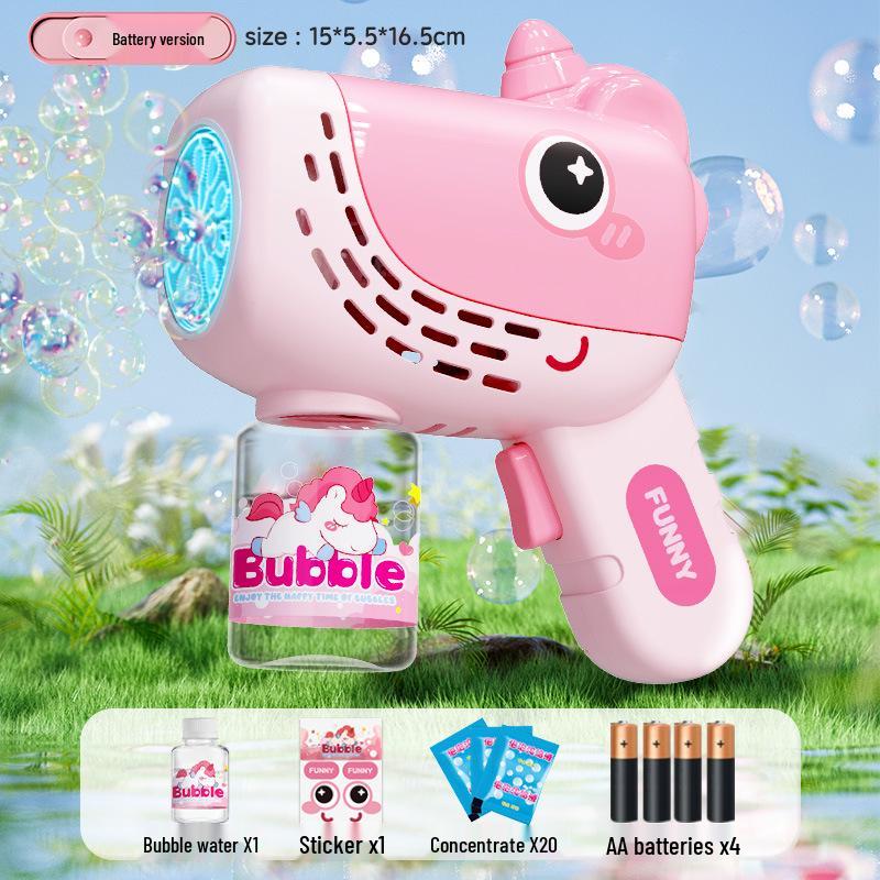 Children's Leak-Proof Rechargeable Bubble Gun - Handheld Electric Toy for Girls & Boys