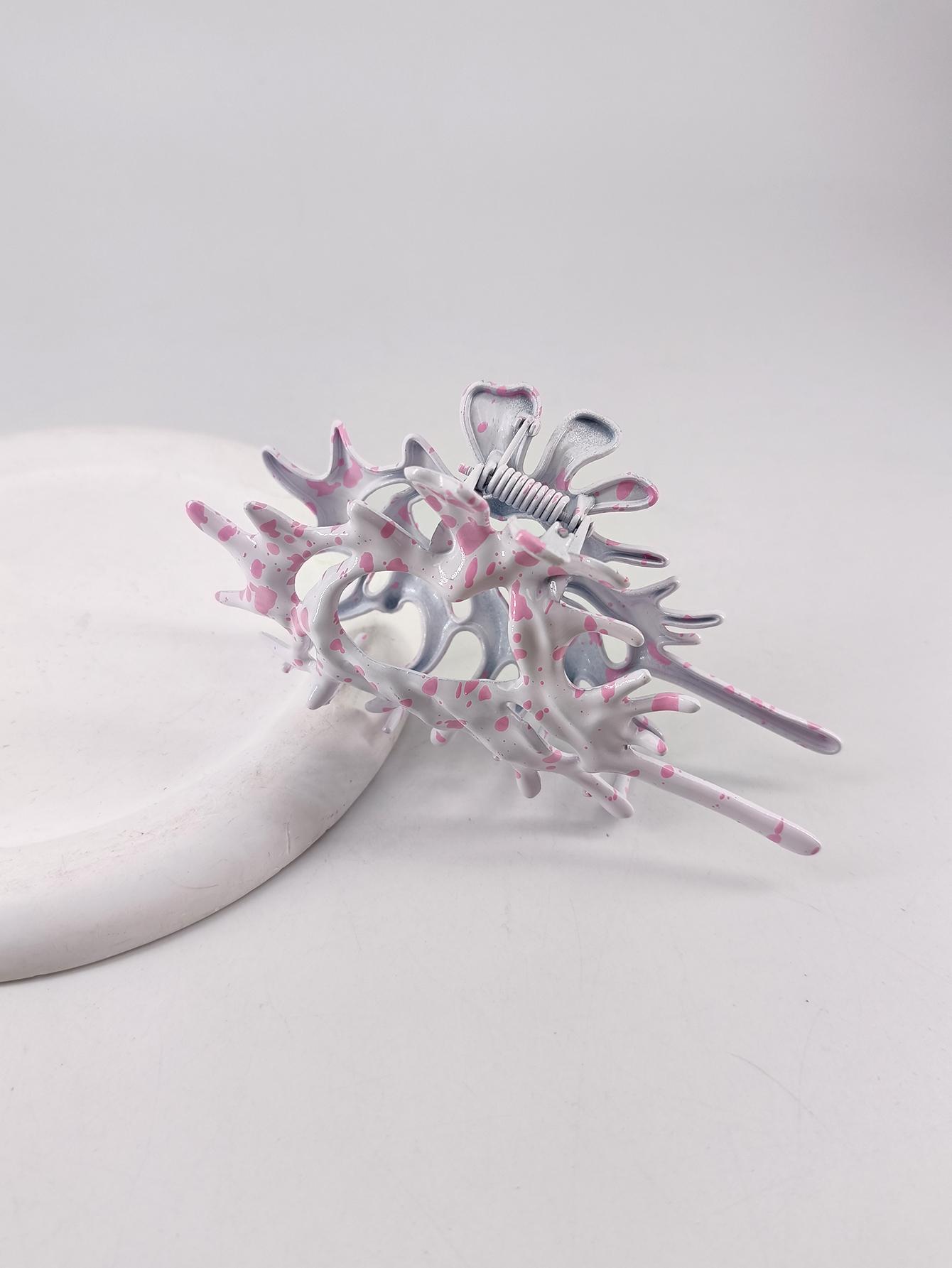 

11см 1шт Креативность Уникальный Красочный Инопланетянин Металлическая Ракушка Заколки для Волос для Женщин Девушек Y2K Полая Ракушка Заколка для Волос Аксессуары для Волос розовый