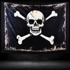 Retro Vintage Pirate Skull Flag Tapestry Wall Carpet Navigation Flag Art Hanging Cloth Living Room Room Decoration
