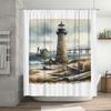 High-quality waterproof shower curtain featuring a lighthouse design for bathroom decor modern style home accessory with durable
