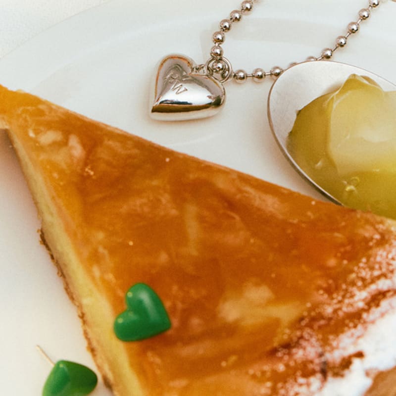 VINTAGE HOLLYWOOD Heart Ball Chain Necklace_VH25NNNE104V