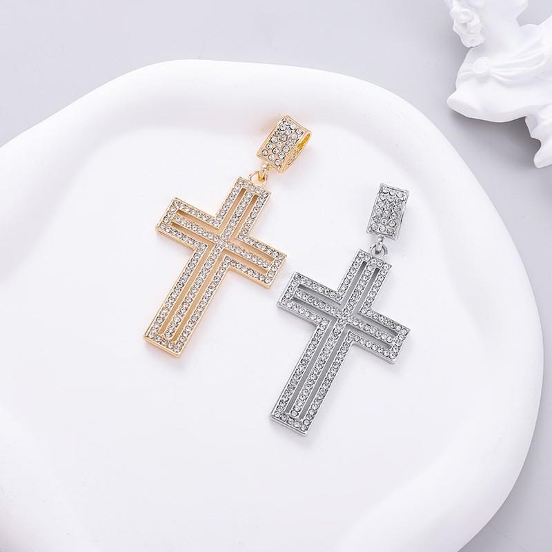 Full Diamond Cross Pendant Internet Celebrity Jewelry European and American Street Rap Personalized Male Female Universal Cross