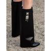 Fashion European and American Knee-high Boots Year-old Pointed Lock Trouser Boots