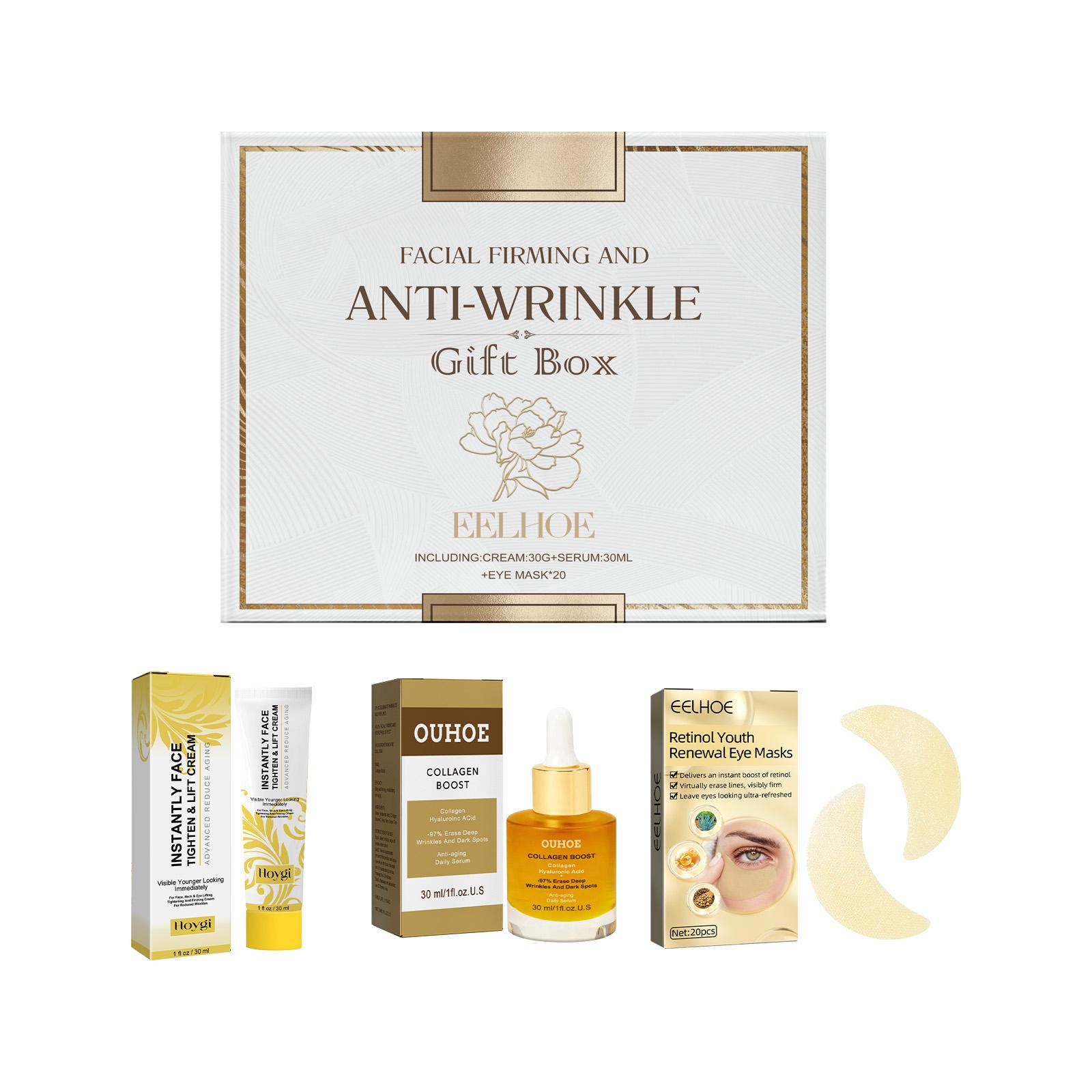 EELHOE Facial Skincare Gift Set Moisturizing and Hydrating Facial and Eye Area Skin Rejuvenation Care Application Set