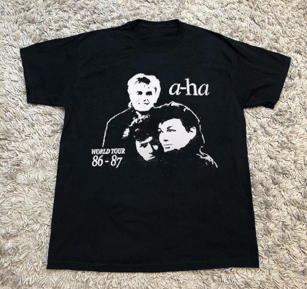 Rare A-Ha band Short Sleeve Cotton Black All Size T-Shirt Unisex T-Shirt S