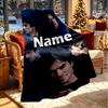 Custom Name Personalized Damon Salvatore Print Blanket, Home Decor, Bedroom, Sofa, Camping, Couch, Gifts for Birthday Christmas