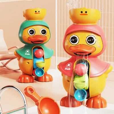 1 Pieza Pato de Goma de Dibujos Animados que Escupe Agua Rueda de Agua Giratoria Ojos Grandes Bañándose Baño Bañera Educación Regalo para Niños Juguete