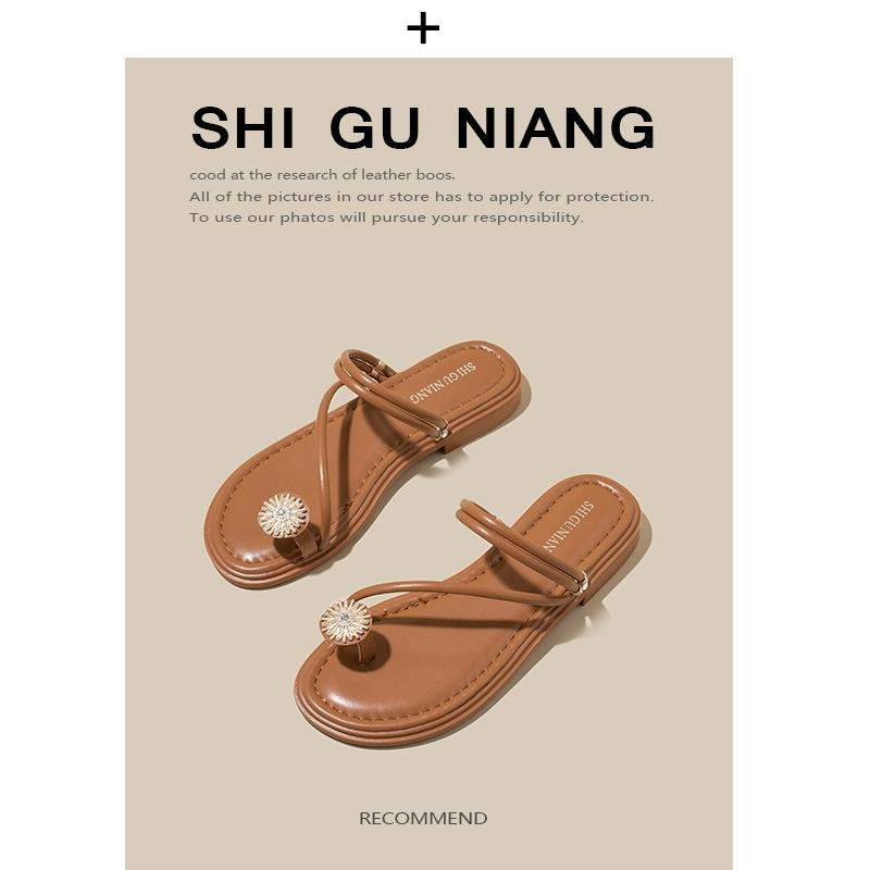 

9030-18 Seaside beach women s shoes, popular in summer 2025, flat-bottomed women s sandals, fashionable outer wear 43 коричневый