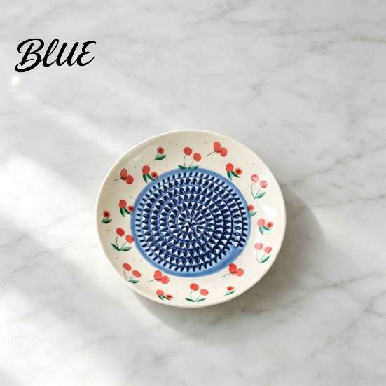 Piatto Grattugia Aglio Piatto Grattugia Ceramica Stampa Frutta Zenzero Formaggio Macina Manuale Preparazione Cibo Multi-funzione Tritatutto da Cucina per Cipolla Limone,