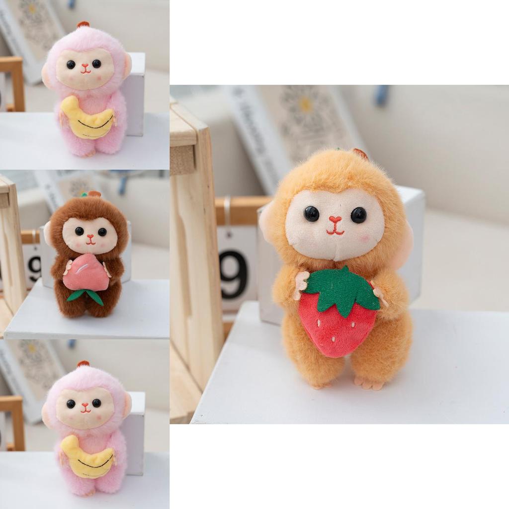 Plush Monkey Bag Charm With Cute Dog Figurine And Diy Decor For Girls