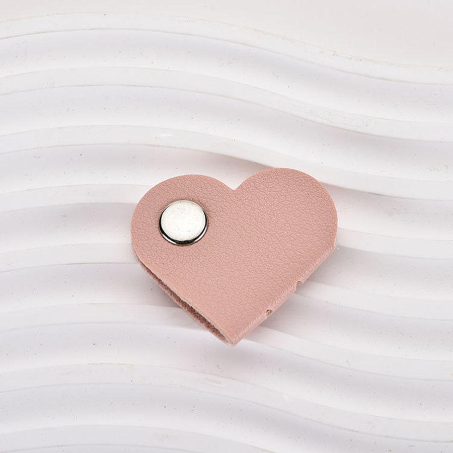 1 PC Heart Shape Cable Organizer, PU Leather Cord Management, Universal Cable Holder for Office, Perfect Gift for Men Women