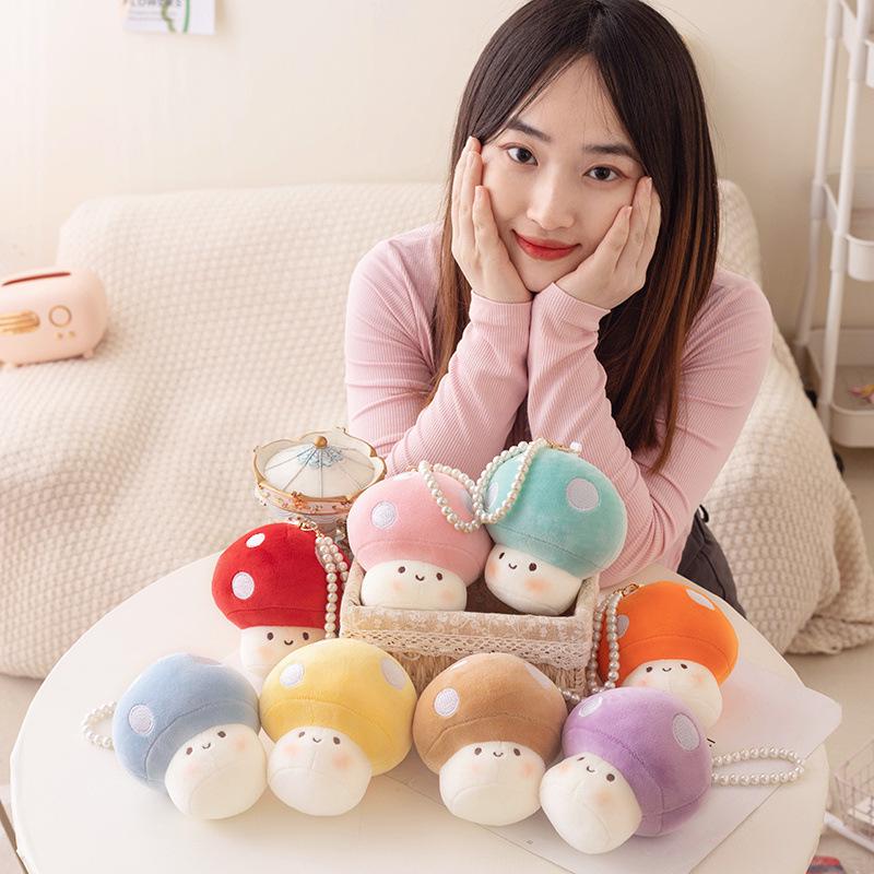Cute Cartoon Mushroom Plush Keychain Ornaments - Couple Style Bag Pendants