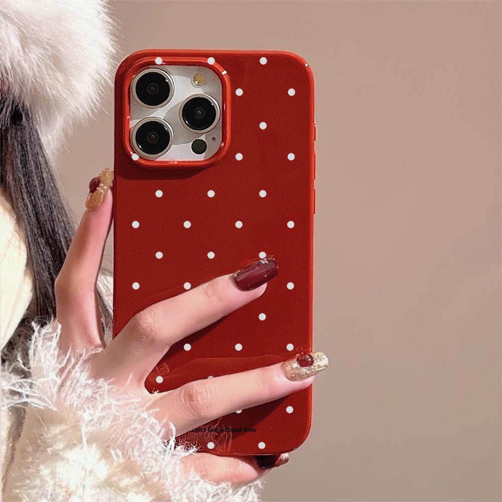 Vintage White Polka Dot Phone Case for iPhone 17 iPhone 17 Pro Max
