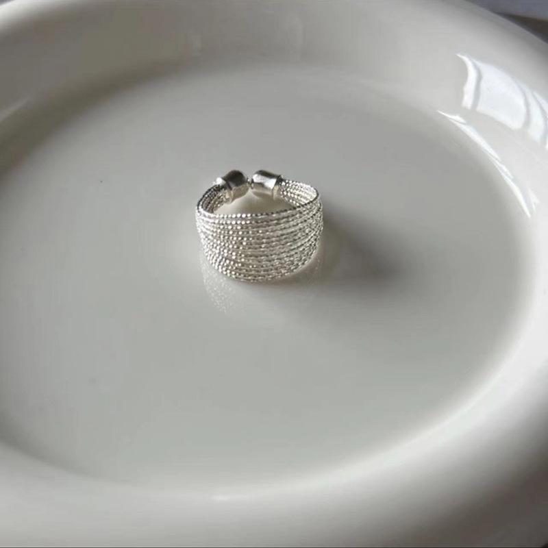 Women's Adjustable Black Agate Ring - Retro High-End Light Luxury Design