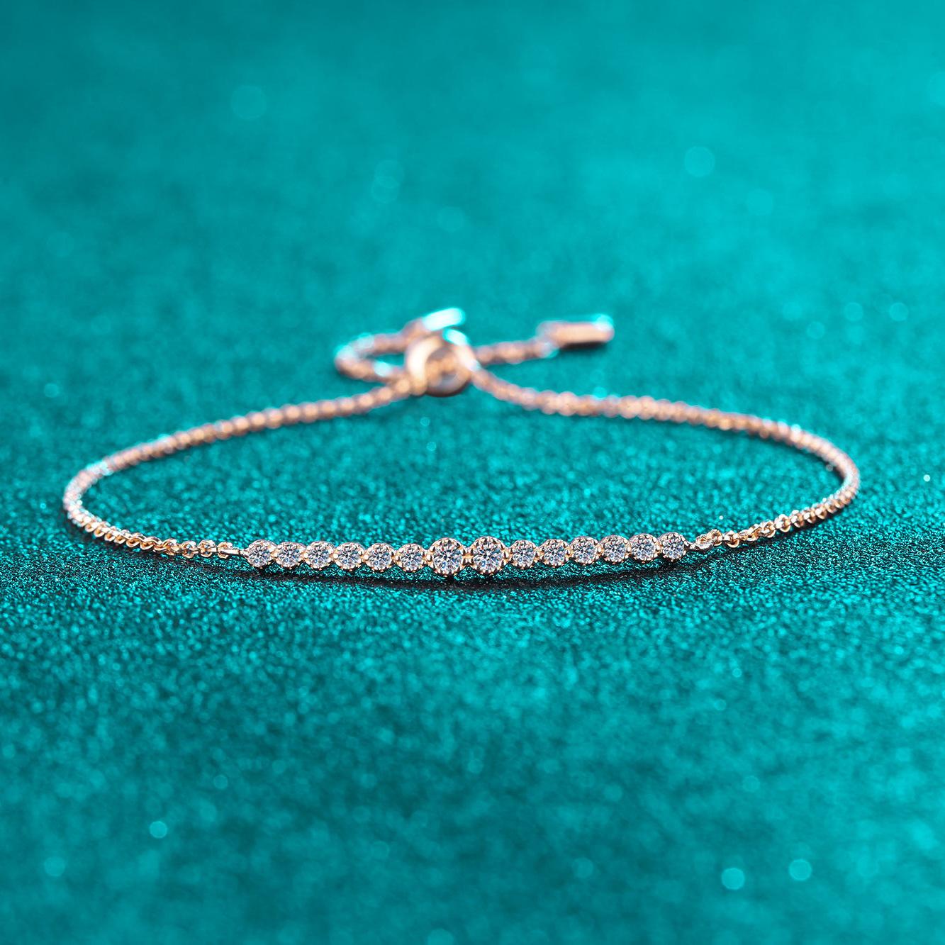 0.24ct Moissanite Tennis Bracelet 925 Silver Plated White Gold Bracelet for Women Man Sparkling Party Jewelry Moissanite