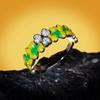 New Style Fresh Forest Enamel Glaze Flower Ring Personality Cherry Diamond Ring Ring Women