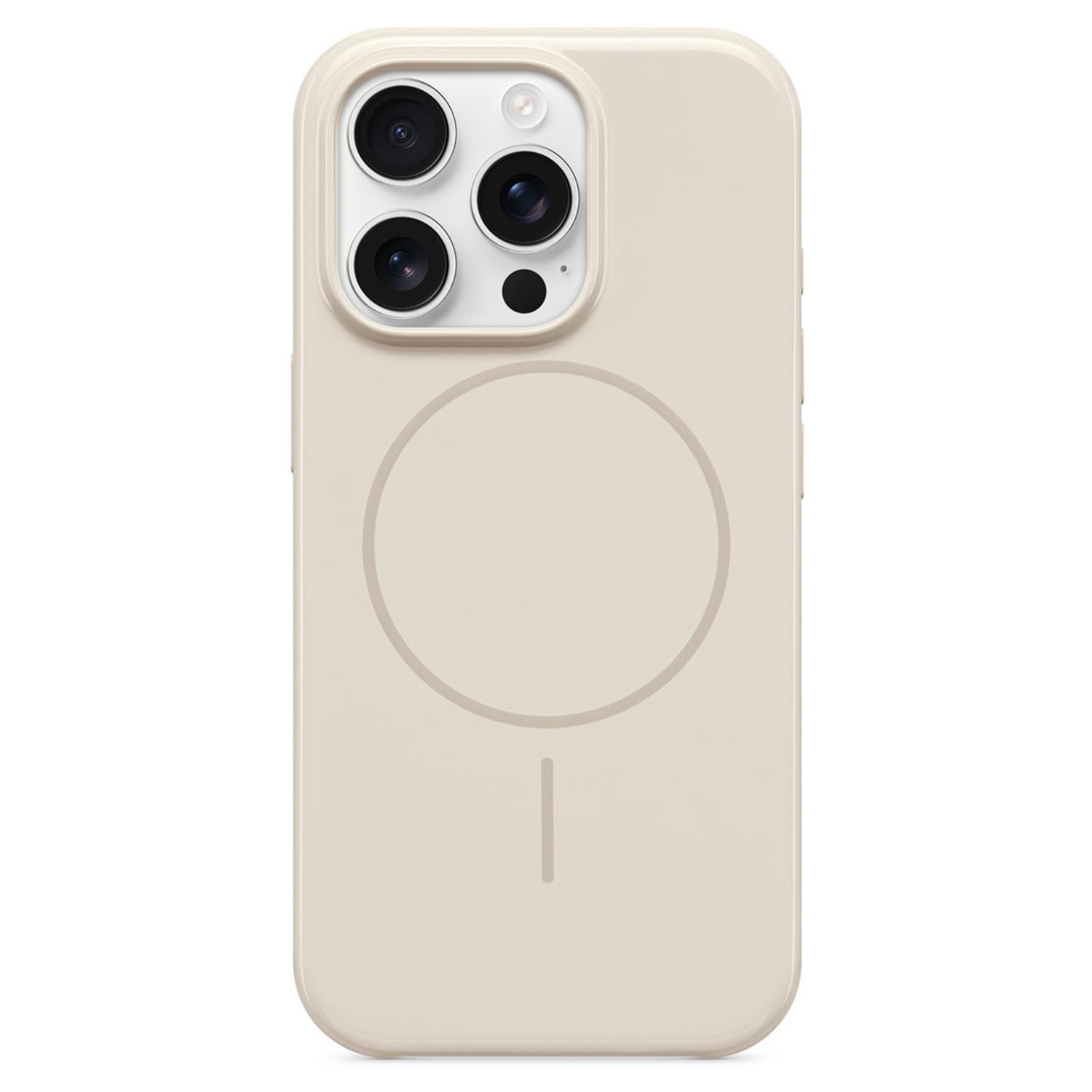 

For iPhone 16 Pro Case Compatible with MagSafe Hard PC Phone Back Cover Beige
