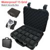 15 Slot Plastic Watch Case Potable Watch Storage Boxes Organizer Waterproof Hard Carry Case Watches Tool Box Display Cabinet Bag