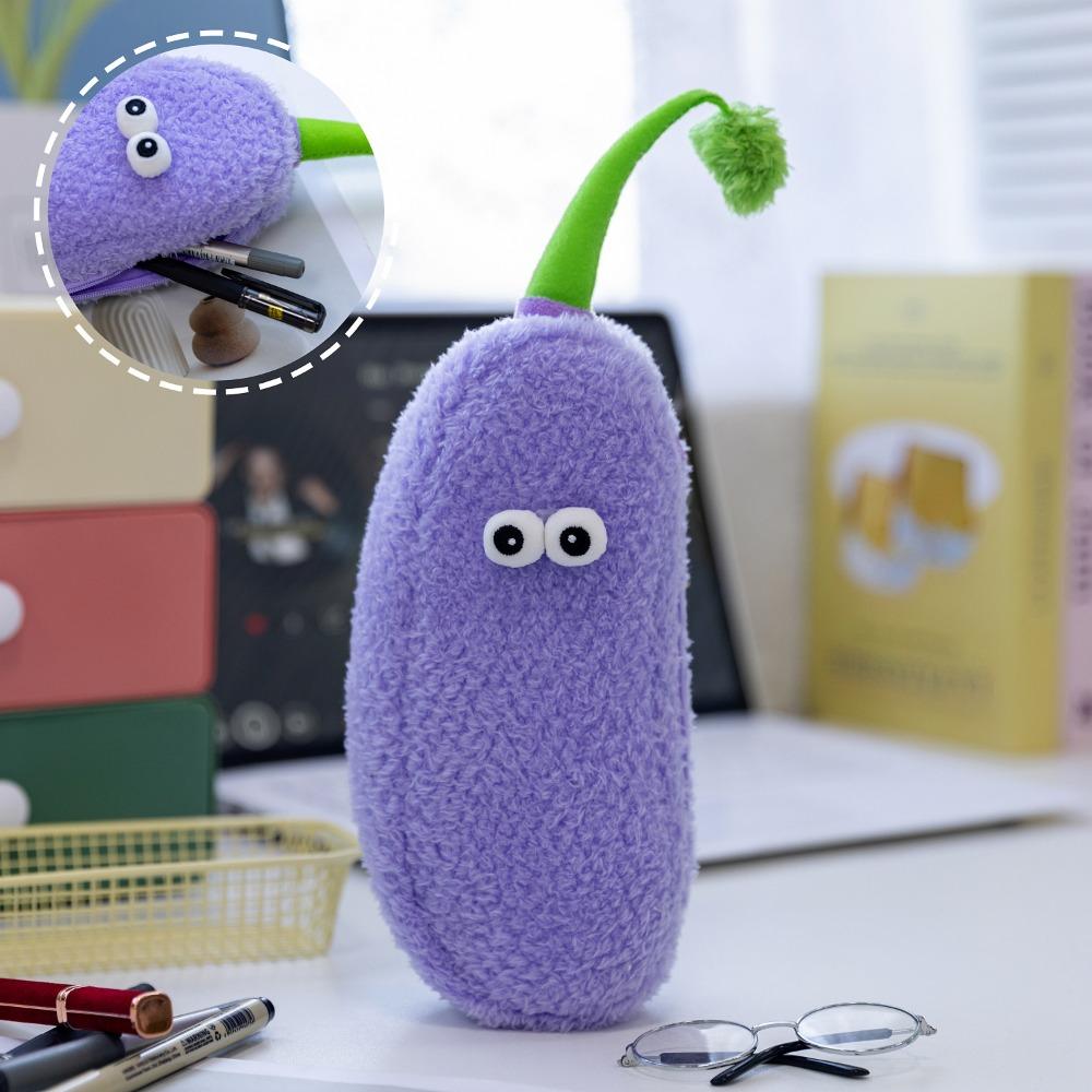 

Desktop Storage Broccoli Garlic Pen Bag Korean Style Plush Fruit Pencil Pouch Stationery Holder Style 8