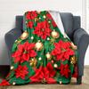 1pc Christmas Poinsettia Blanket Warm, Cozy, And Soft, Suitable for Sofas, Beds, Cars, And Office Use.Perfect for Camping And Travel, Making It a Grea