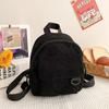 Women'S Mini Backpack  Solid Color Corduroy Small Simple Casual Traveling Large Capacity Durable Female'S Schoolbag