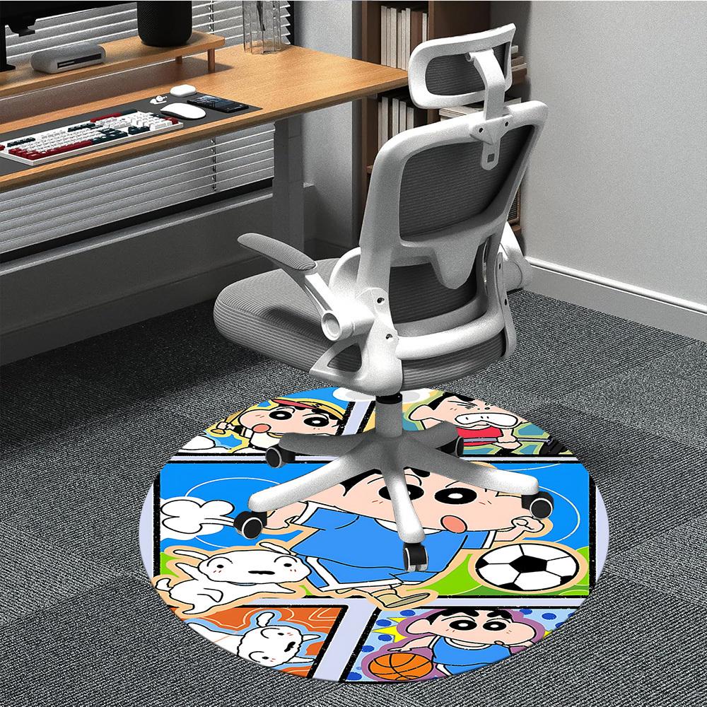 

1PC Crayon Shin-chan Office Round Area Rug, Indoor Mat Suitable For Office, Under Office Chairs Bedroom Living Room Home Decor, Room Deco110 80cm by 80cm