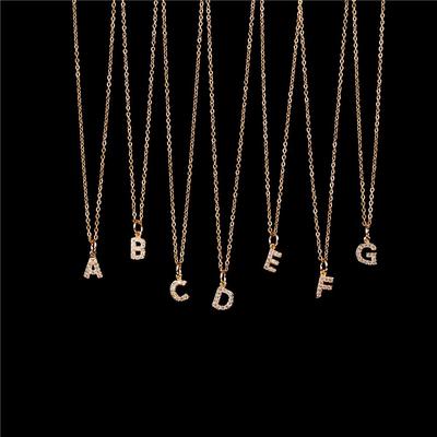 Elegante Diamant-Buchstaben-Anhänger-Halskette – Europäischer & Amerikanischer Stil