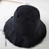 Classic Solid Color Rough Edge Sunshade Bucket Hat Ins Basin Hat Versatile Simple Male and Female Students Sunscreen Hat