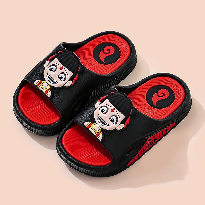 Nezha Kids' Slip-Resistant Cartoon Sandals for Indoor/Outdoor Use